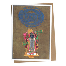 Tarjeta de felicitación - Pintura en miniatura de Rajasthani - Shrinathji - 5"x7"