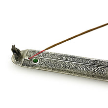 Quemador de incienso - Ganesh de metal adornado rectangular