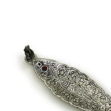 Incense Burner -  Ornate Metal Ganesh Large Leaf
