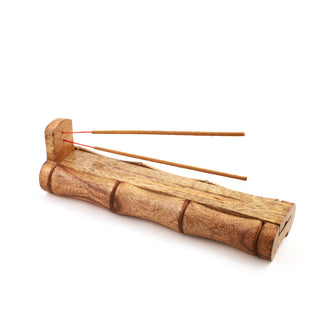 Quemador de incienso - Soporte y almacenamiento de bambú