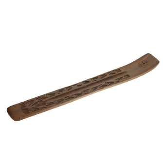 Incense Burner - Wooden Flat Carved Flower - Wholesale and Retail Prabhuji's Gifts 
