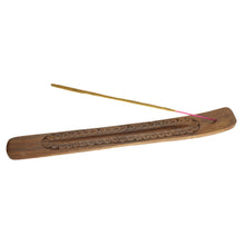 Incense Burner - Wooden Flat Carved Feather - Wholesale and Retail Prabhuji's Gifts 