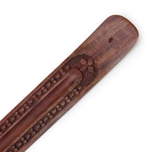 Incense Burner - Wooden Flat Carved Quatrefoil