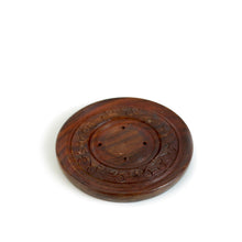 Quemador de incienso - Plato redondo de madera - 4 pulgadas