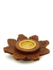 Incense Burner - Wooden Round Plate Lotus - 4 inches - Wholesale and Retail Prabhuji's Gifts 