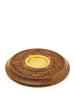 Incense Burner - Wooden Round Plate Flowers - 4 inches - Wholesale and Retail Prabhuji's Gifts 