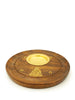 Incense Burner - Wooden Round Plate Buddha - 4 inches - Wholesale and Retail Prabhuji's Gifts 
