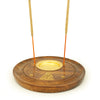 Incense Burner - Wooden Round Plate Buddha - 4 inches