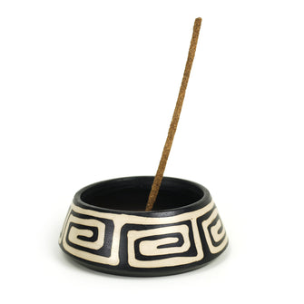 701-81 - Incense Burner - Peruvian Ceramic Incense Burner for Stick and Cone Incense - 4.5" - Prabhuji's Gifts wholesale and retail
