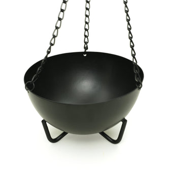 703-03 Prabhuji's Gifts Burner - Hanging Black Cauldron Large