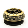 Burner - Black Brass Burner, Low Base, Fern Engraving, Net Top 1.25