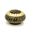 Burner - Black Brass Burner, Low Base, Feather Engraving, Net Top 1.25