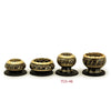 Burner - Black Brass Burner, Medium Base, Fern Engraving, Net Top 2