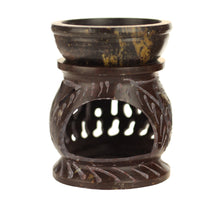 Oil Diffuser - Natural Soapstone Oil Burner Round Elephant 3.25" - Wholesale and Retail Prabhuji's Gifts 