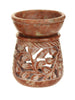 Oil Diffuser - Natural Soapstone Oil Burner Round Leaves 3.25