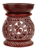 Oil Diffuser - Red Soapstone Oil Burner Round leaves 4