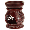 Oil Diffuser - Red Soapstone Oil Burner Round leaves 4