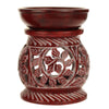 Oil Diffuser - Red Soapstone Oil Burner Round leaves 4