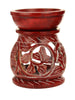 Oil Diffuser - Red Soapstone Oil Burner Round leaves 3.25
