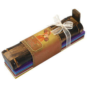 Incense Gift Set - Bamboo Burner + 7 Chakra Incense Sticks Packs & Holiday Greeting - Joy - Wholesale and Retail Prabhuji's Gifts 