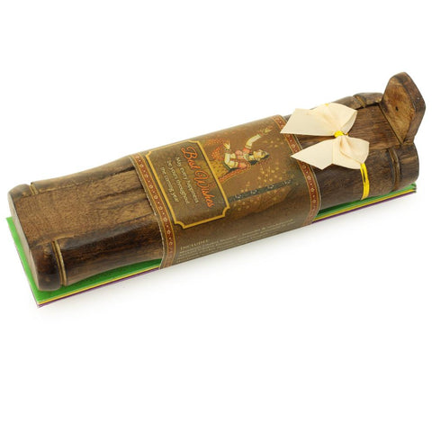 Incense Gift Set - Bamboo Burner + 3 Chakra Incense Sticks Packs & Holiday Greeting - Best Wishes