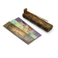 Set de regalo de incienso - Quemador de bambú + Paquetes de 3 varillas de incienso Harmony y saludo de amor - Descansa en ti