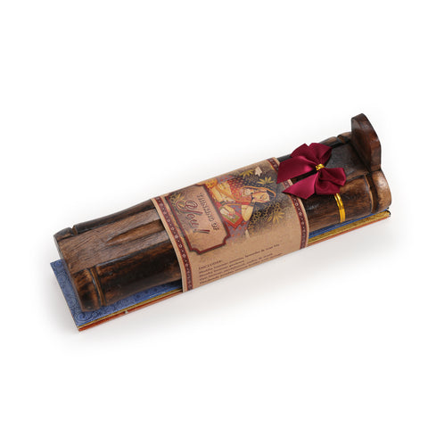 Incense Gift Set - Bamboo Burner + 3 Meditation Incense Stick & Greeting - Thinking of you
