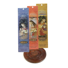 Incense Gift Set - Wood Round Burner + 3 Meditation Incense Sticks Packs & Holiday Greeting - Wholesale and Retail Prabhuji's Gifts 