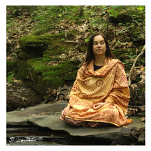 Mantón de oración de yoga y meditación - Mantra Om - Melocotón grande