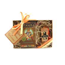 Gift Set - Saucha Bar Soap 'Calming Oatmeal' and Attar Perfume Oil 'Manjari' - with Greeting 'Your kindness is appreciated'